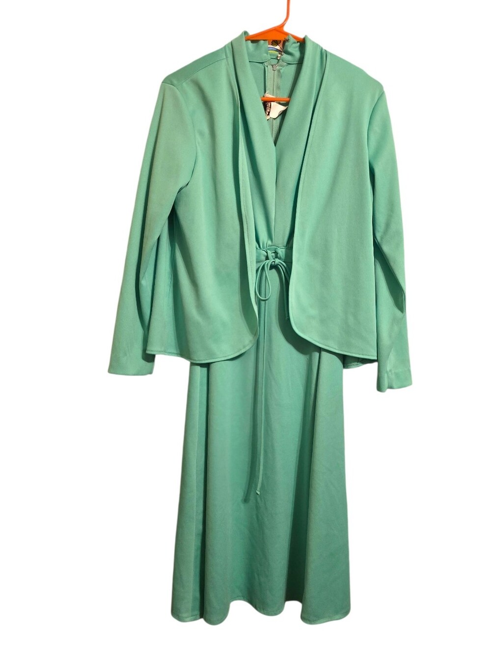 Vintage | Mint Green Two-Piece Dress with Tie Waist
